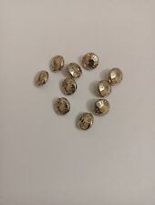 Small Lot Of 10  LV Shank Button, 12mm Silver Designer Button REPLACEMENT BUTTON picture