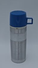 VINTAGE 1960S SILVER  WITH BLUE TOP  TOP KING SEELEY # 2284  METAL THERMOS picture