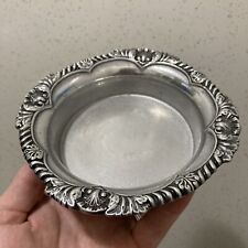Wilton Columbia? Candy or Nut Dish Green Felt Base Pewter Stam picture