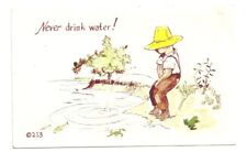 Postcard Comic Never Drink Creek Water Boy Peeing Kromekolor picture