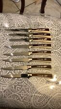 Vintage Regent Sheffield Cutlery Knife Set 8 Piece Leaf Mid Century MCM picture