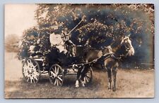 J99/ Interesting RPPC Postcard c1910 Parade Float Wagon Horse-Drawn 141 picture