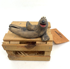 VTG Clay Companions Sofia Seal Figurine Original Crate Pottery 1982 Minnesota picture