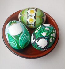 Easter Eggs Hand Painted Wooden Eggs set of 3 Pysanky Eggs in gift box picture