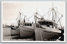 Postcard, RPPC, Fishing Boats, Palacios, Texas, Posted 1958 picture