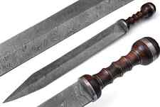 Handmade Damascus Steel Roman Gladius Sword With Rosewood Handle, Personalized S picture