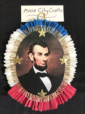 Antique Look Scrap   Ornament,  Mr. LINCOLN,  4th of JULY,  Tinsel,  Handmade picture