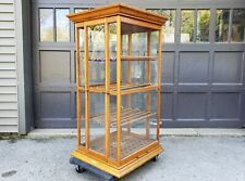 Antique Oak Ribbon Cabinet Display Case Exhibition Show Case Co Country Store picture