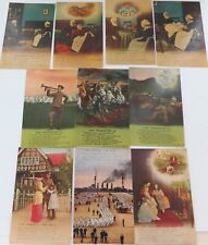 10 x WW1 Related Bamforth & Co Colour Postcards. 9 are Unused. picture