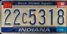 Vintage 1989 INDIANA  License Plate - Crafting Birthday MANCAVE slf picture
