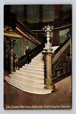 Denver CO-Colorado, State Capitol Grand Stairway, Antique Vintage Postcard picture