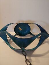 HANOVA Blue enamel Hanging Candle/plant Holder. MCM. WITH LABEL. picture