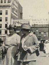 Candid Photo Women Walking Down City Street Scene 1922 1920s Antique Snapshot picture