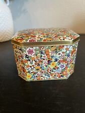 Vintage DAHER Tin Floral Tin Container Rectangle Canister 5