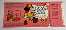 1960's Disney MICKEY MOUSE Happy Soup Can Label Heinz picture