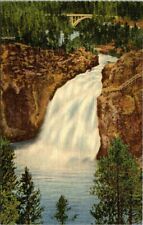 c1940s The Upper Falls Yellowstone National Park Wyoming Vintage Postcard picture