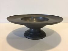Vintage Heavy Soft German Pewter 92% Tin LB Footed Bowl, 10 1/2