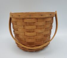 Vintage Longaberger Round Woven Medium Storage Basket Swinging Handle Fruit 1995 picture