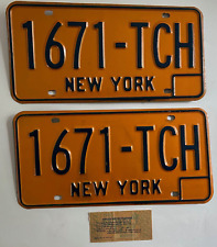 1980 New York License Plate PAIR with 1980 Sample Registration Sticker VERY GOOD picture