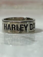 Harley Davidson Ring 925 Sterling Silver Motorcycle Biker Simple Band Size 9 picture