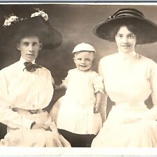 c1910s Adorable Smiles RPPC Cute Little Boy Dress Girl Edwardian Hats Photo A155 picture