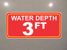 Water Depth 3 Feet Metal Sign for Boat Dock Ramp Pool Diving Boating Pond picture