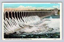 Muscle Shoals AL-Alabama, Wilson Dam, Looking South, Antique Vintage Postcard picture
