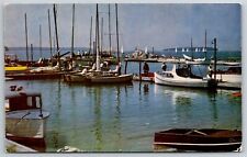 Postcard Frenchman Bay Bar Harbor Sail Power Yachts Moorings Race Maine picture