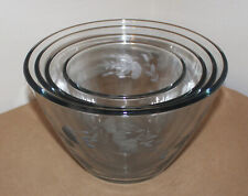 4 Vintage 1980s Princess House Heritage Crystal Nesting Stacking Mixing Bowls picture