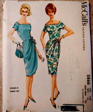 Vtg. 1961 McCalls #5866 Petite Dress Raglan Sleeves Dart Bodice Sz 12P Bust 33 picture