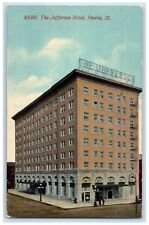 1914 Jefferson Hotel Exterior Building Peoria Illinois Vintage Antique Postcard picture