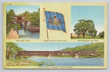 Pennsylvania's Longest Covered Bridge Linen Postcard No 4972 picture