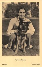 Tyrone Power with German Shepherd Dog Vintage 1928 Photo Postcard by Ross Verlag picture