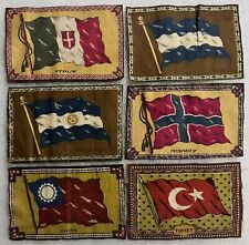 Antique TOBACCO FLANNEL FELT Flags NICARAGUA,ARGENTINA,CHINA,ITALY,TURKEY,NORWAY picture