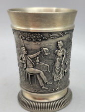 Frieling Zinn German Pewter SERIE LINDENWIRTIN Tumbler Mug Cup Vintage Glass picture