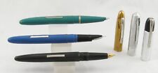 3 Vintage Good Working Fountain Pens - Warwick, Scripto, Wearever - 1940-50's picture