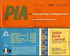 PAKISTAN INT AIRLINES 1972 PIA PASSENGER TICKET&BAGGAGE CHECK TO EGYPT& GERMANY  picture