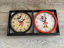Disney Mickey Mouse & Minnie Mouse  Wall Analog Display 10” Clock Set NIB picture