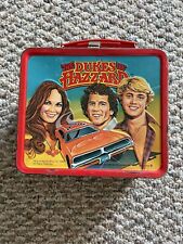 VINTAGE 1980'S DUKES OF HAZZARD METAL LUNCH BOX AND PLASTIC THERMOS picture