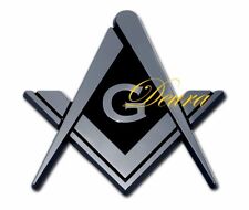 Freemason Masonic Cut-Out Car Emblem Silver // Black picture