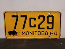1964 Manitoba License Plate Tag Original. picture