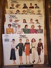 Lot 5 Vtg Vogue Sewing Patterns Includes Corduroy Fabric Samples picture