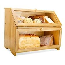 HOMEKOKO Double Layer Large Bread Box for Kitchen Counter, Natural Bamboo picture