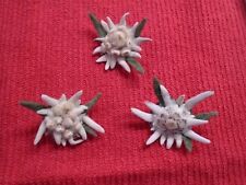 REAL Edelweiss Flower Lapel Pin Hat Pin Gebirgsjager Germany WW2 NEW Hiking Pin picture