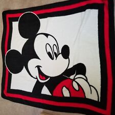 Vintage Disney Biederlack Mickey Mouse Rectangle Blanket Throw Reversible 58x52 picture