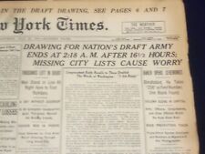 1917 JULY 21 NEW YORK TIMES - DRAWING FOR NATION'S DRAFT ARMY - NT 9317 picture