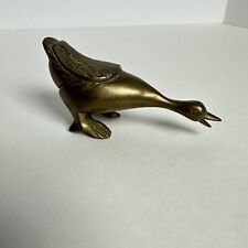 Vintage Brass Goose Bird Figurine Mid Century Modern MCM 4.5” Long picture