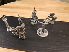 14 Vintage Pewter Figurines Fantasy Lot of Dragons and Castles picture