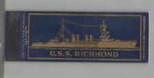 Matchbook Cover - Navy Ship USS Richmond CL-9 picture