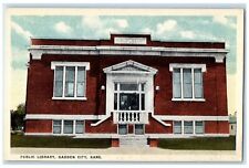 c1920's Public Library Building Exterior Garden City Kansas KS Unposted Postcard picture